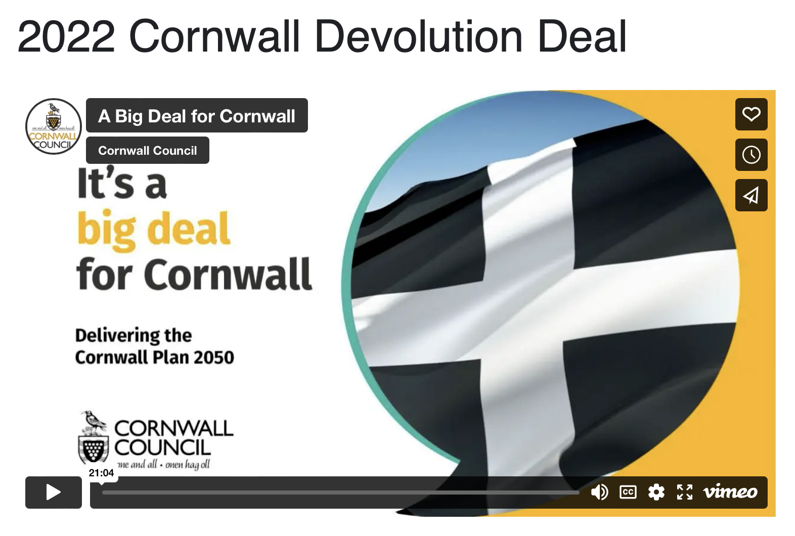 2023 Cornwall Devolution Deal