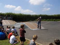 skate ramp with children