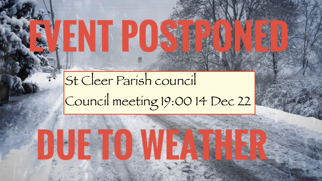 Parish council meeting postponed due to weather